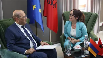 Ambassador Mkrtchyan and Klodiana Spahiu discussed the prospects for the development of inter-parliamentary cooperation between Armenia and Albania.