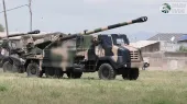 Учения военнослужащих Армянской армии на самоходных артиллерийских установках «Арамазд». Папикян