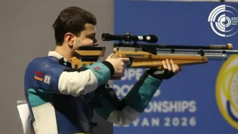 Hayk Minasian has won the first gold medal in the history of Armenian shooting at the adult world championships.