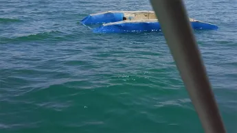 A bicycle boat has capsized in Lake Sevan with citizens on board.